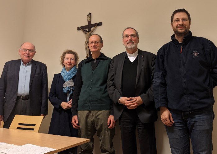Lenkungsteam des GLAUBENSWEGES. v.l.: Dechant Pfr. Karl Engelmann, Alexandra Finz, Wolfgang Reinold, P. Lorenz Voith, Johannes Sterba