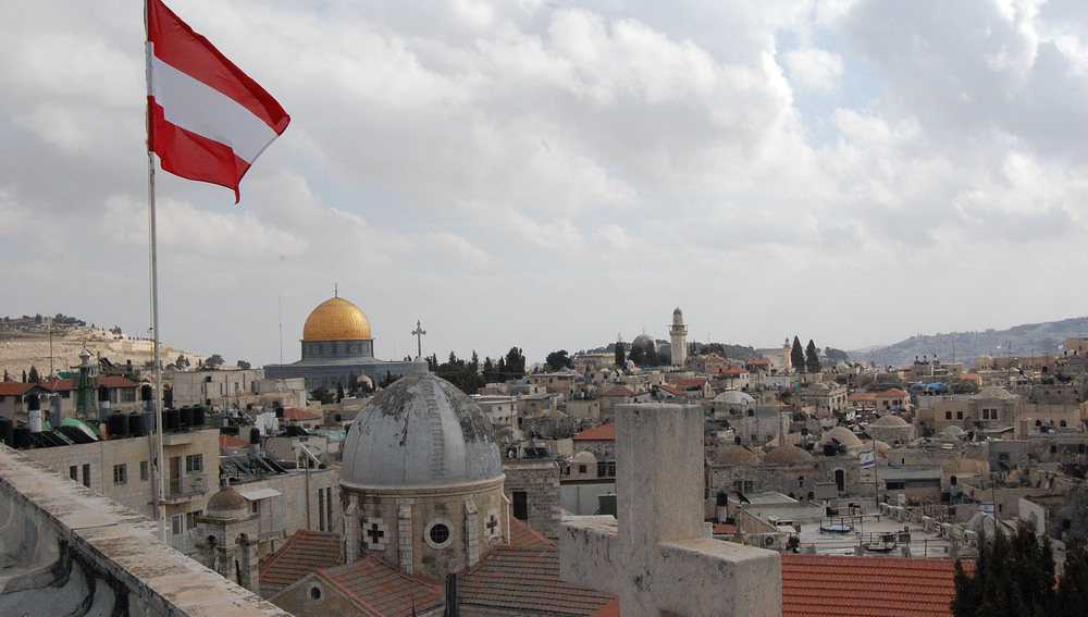 Blick auf die Altstadt von Jerusalem vom Dach des Österreich Hospiz.